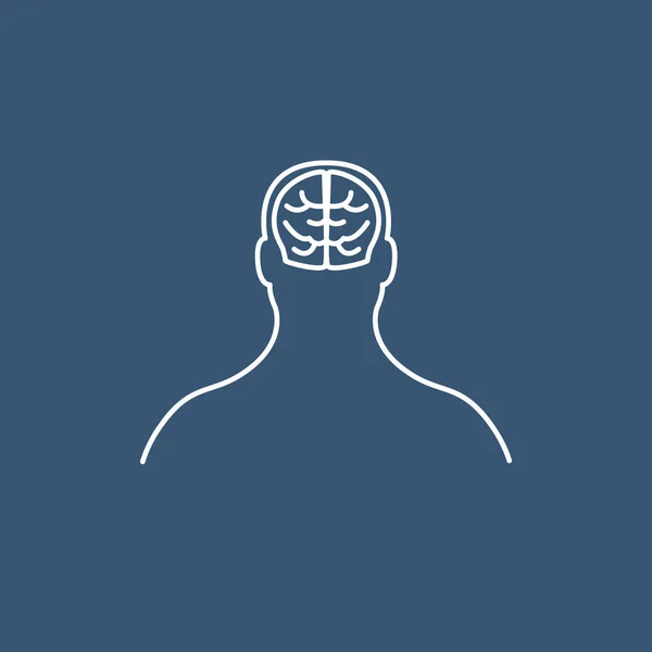Icona lineare del cervello umano vettoriale — Vettoriale Stock