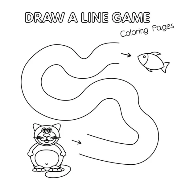 Desenhos animados gordura gato colorir livro jogo para crianças — Vetor de Stock