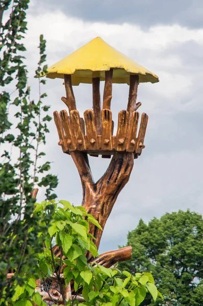 Une Cabane Dans Les Arbres Quelque Part Pologne Pendant Heure — Photo