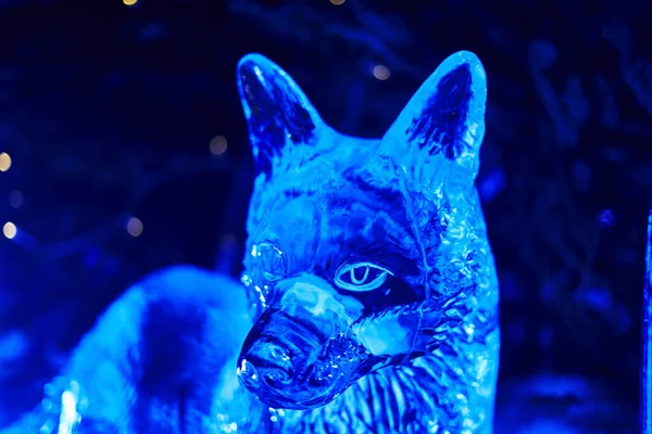 Manchester, Uk 1 Aralık 2019 ICE heykelleri, Manchester 'daki xmas pazarı