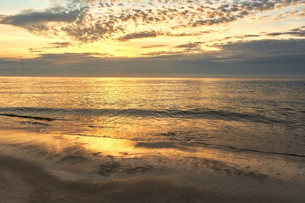 Sunrise Baltic Sea Poland Hel Beach — Stock Photo, Image