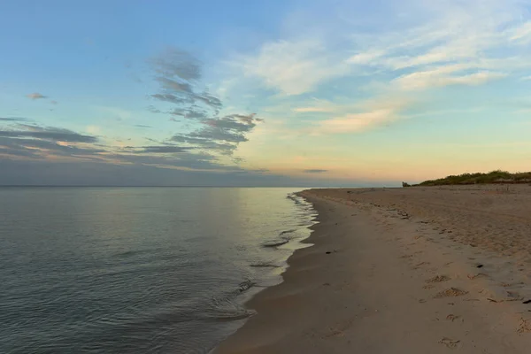 Восход Солнца Балтийском Море Польша Хельский Пляж — стоковое фото