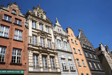 Gdansk 27 Haziran 2020 - Eski Gdansk kasabası. Polonya