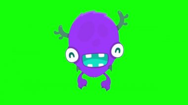 İzole edilmiş arka planda komik animasyon karakteri. Sevimli canavar.