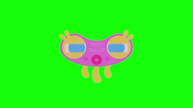 İzole edilmiş arka planda çizgi film komik animasyon gif karakteri. Şirin denizanası Bayan