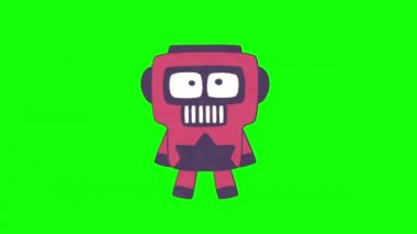 İzole edilmiş arka planda çizgi film komik animasyon gif karakteri. Şirin Robot Çocuk