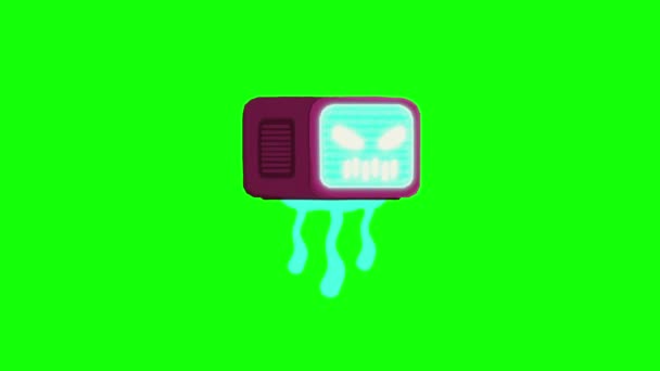 Grappige Animatie Gif Karakter Geïsoleerde Achtergrond Nieuws Communicatie Monster — Stockvideo