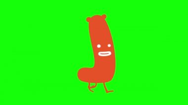 İzole edilmiş arka planda çizgi film komik animasyon gif karakteri. Portakal Canavarı Adam.