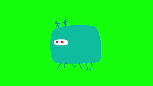 Desenhos Animados Animação Engraçada Personagem Gif Fundo Isolado Centopeia Monstro — Vídeo de Stock