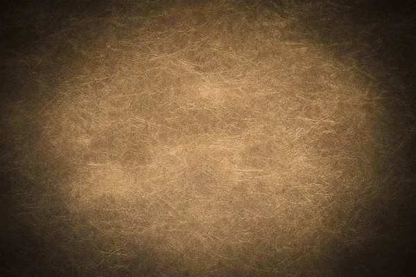 Бежевая Искусственная Кожаная Текстура Пятнами Венами Фон Затемненной Виньеткой — стоковое фото