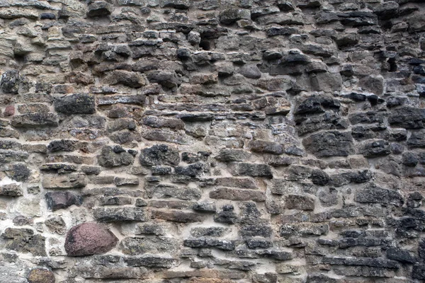 Struttura Muratura Frammento Antico Muro Fortezza Fatiscente Mattoni Pietre Granito — Foto Stock