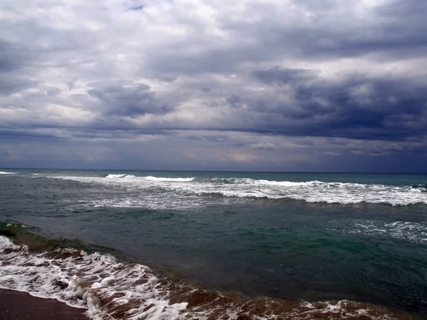 Gewitterwolken Über Dem Tyrrhenischen Meer Süditalien — Stockfoto