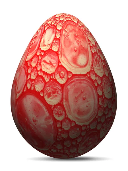 Барвисте Геніальне Червоне Пофарбоване Яйце Акварельною Імітацією Візуалізація Ізольовано Білому — стокове фото