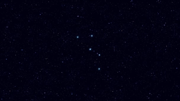 Constelación Cassiopeia Acercamiento Gradual Imagen Giratoria Con Estrellas Contornos Vídeo — Vídeo de stock
