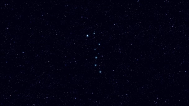 Constelación Ursa Major Ampliando Gradualmente Imagen Giratoria Con Estrellas Contornos — Vídeo de stock