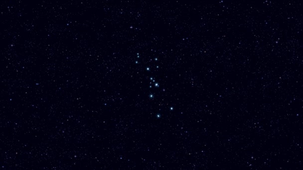 Ταύρος Bull Αστερισμός Σταδιακά Zooming Περιστρεφόμενη Εικόνα Αστέρια Και Περιγράμματα — Αρχείο Βίντεο