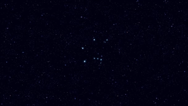 Constelación Libra Balance Acercando Gradualmente Imagen Giratoria Con Estrellas Contornos — Vídeo de stock