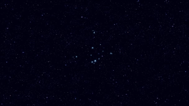 Gwiazdozbiór Aquila Orzeł Stopniowo Powiększając Obracający Się Obraz Gwiazdami Zarysami — Wideo stockowe