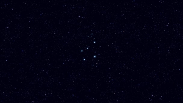 Crux Croce Costellazione Gradualmente Zoom Immagine Rotante Con Stelle Contorni — Video Stock