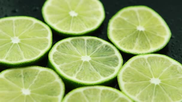 Slices of sour fresh lime — Stock Video