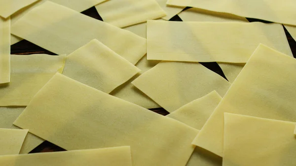 Sheets of dough for lasagne — Stock Photo, Image