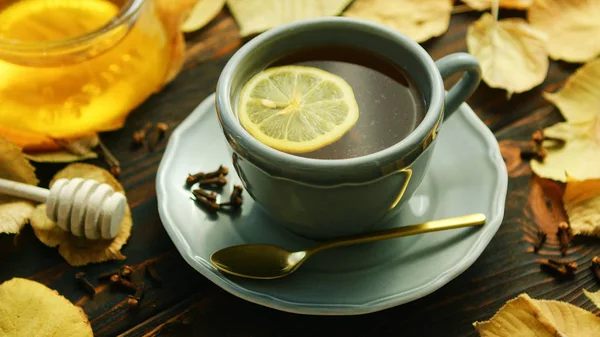 Kopje thee met citroen — Stockfoto