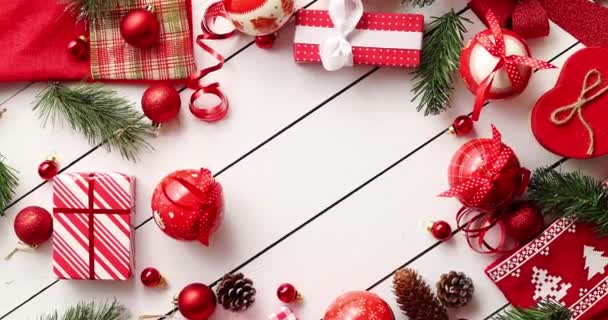 Confine da regali di Natale e decorazioni — Video Stock