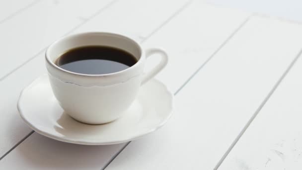 Taza de café caliente — Vídeo de stock