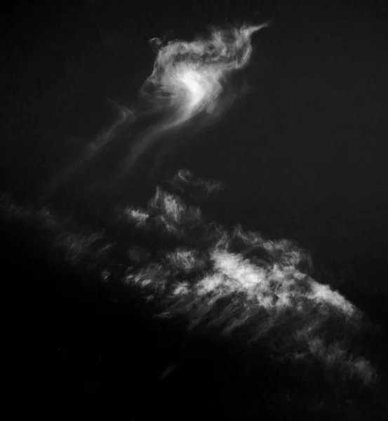 Nubes Aisladas Sobre Negro Elementos Diseño — Foto de Stock
