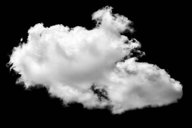 Siyah üzerinde izole bulut.