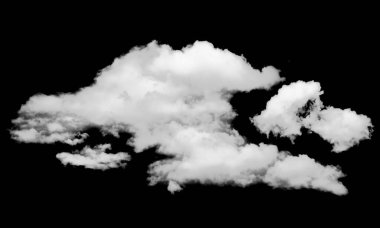 Siyah üzerine izole bulut. Tasarım ögeleri.