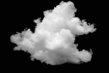 Siyah üzerine izole bulut. Tasarım ögeleri.