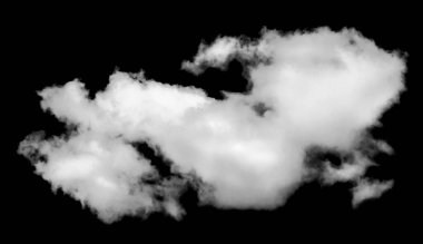 Siyah üzerine izole bulut. Tasarım ögeleri.