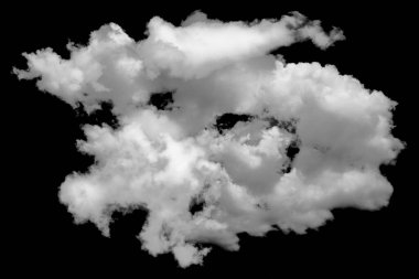 Siyah üzerine izole bulut. Tasarım ögeleri.