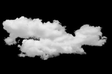 Siyah üzerine izole bulut. Tasarım ögeleri.