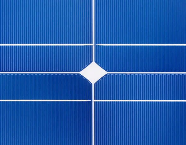 Güneş Panelindeki Çok Kristalli Fotovoltaik Hücrelerin Görüntüsü — Stok fotoğraf