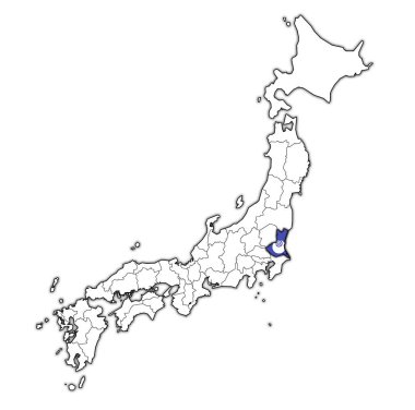 yönetim birimleri ve Japonya sınırları haritada Troms ili Ibaraki bayrağı