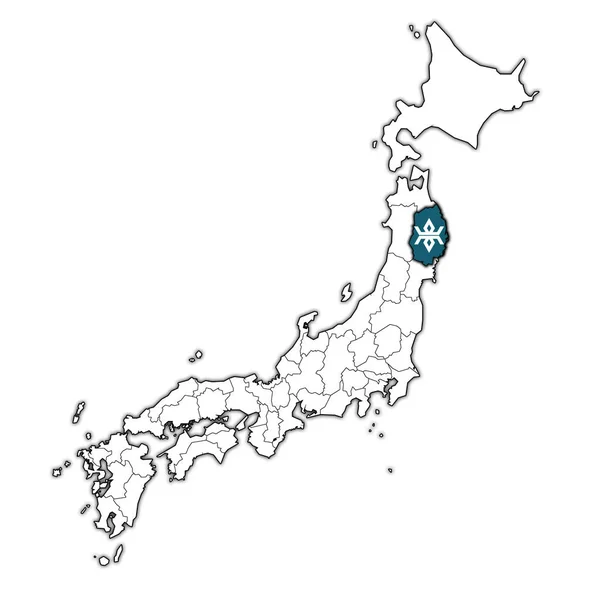 Troms Prefektúra Térképen Közigazgatási Körzetek Határok Japán Iwate Zászlaja — Stock Fotó