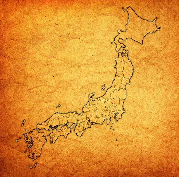 Territoire Des Préfectures Japonaises Sur Ancienne Carte Avec Divisions Administratives — Photo