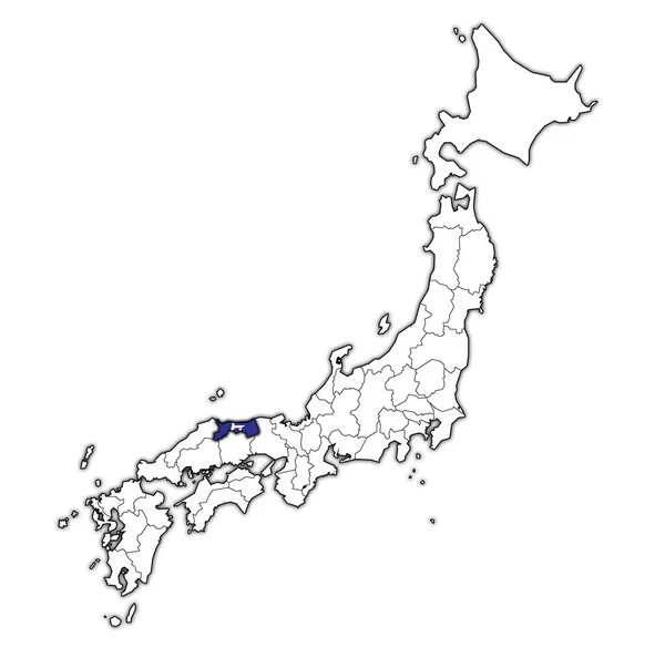 Флаг Префектуры Тоттори Карте Административными Единицами Границами Японии — стоковое фото