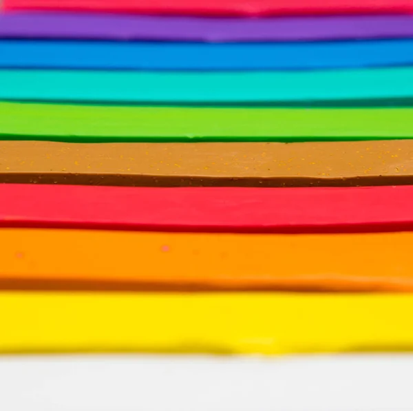 Nahaufnahme Von Knetmasse Verschiedenen Farben — Stockfoto