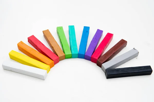 Plasticine Colorful Sticks Isolated White Background — Stock Photo, Image