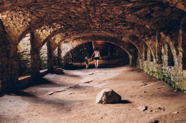 Ağustos 2018, ujazd Köyü, Polonya: Harabeleri eski Lehçe krzyztopor aradım Kalesi