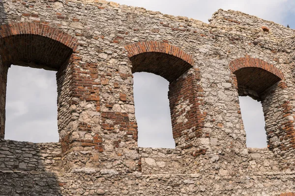 Août 2018 Ogrodzieniec Pologne Détail Des Murs Château Médiéval Ogrodzieniec — Photo