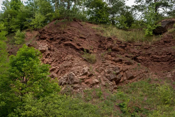 Szczegóły Budowy Geologicznej Czyli Granicy Orogeneza Hercyńska Perm Trias Osadów — Zdjęcie stockowe