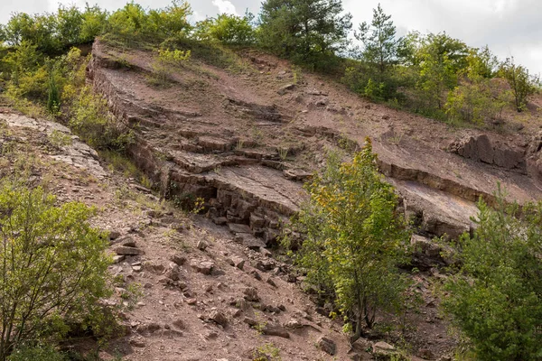 Detail Van Geologische Structuren Gevolgen Van Erosie Binnenkant Zachelmie Groeve — Stockfoto