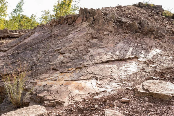 Detalle Las Estructuras Geológicas Interior Cantera Zachelmie Las Montañas Acebo — Foto de Stock