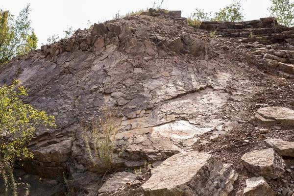 Részletek Földtani Szerkezetek Belsejében Zachelmie Kőbánya Holly Határokon Mountains Lengyelország — Stock Fotó