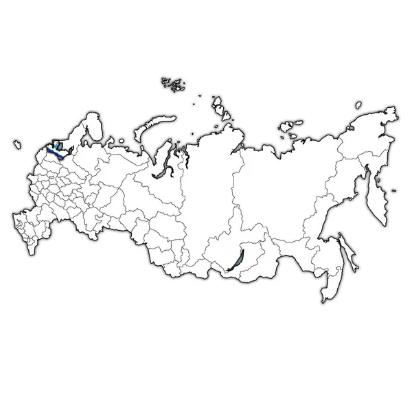 Emblem Des Leningrader Gebiets Auf Der Karte Mit Den Verwaltungseinheiten — Stockfoto