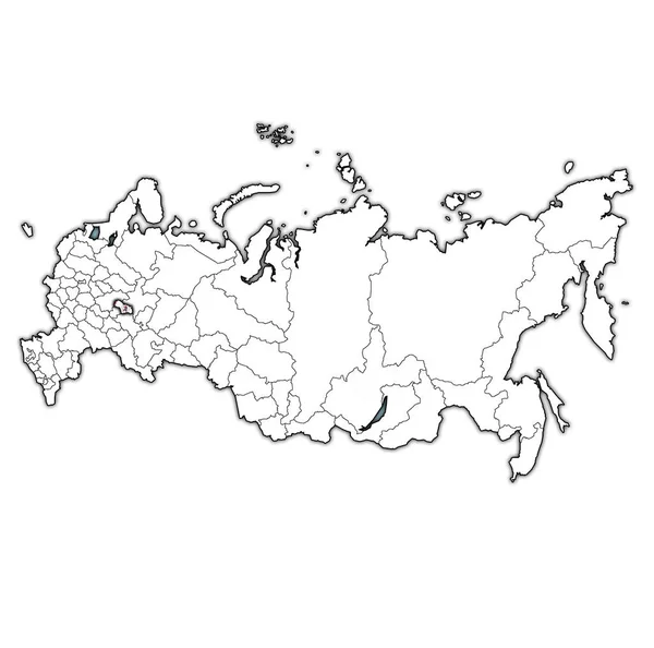 Emblema Mari Republic Mapa Con Divisiones Administrativas Fronteras Rusia — Foto de Stock